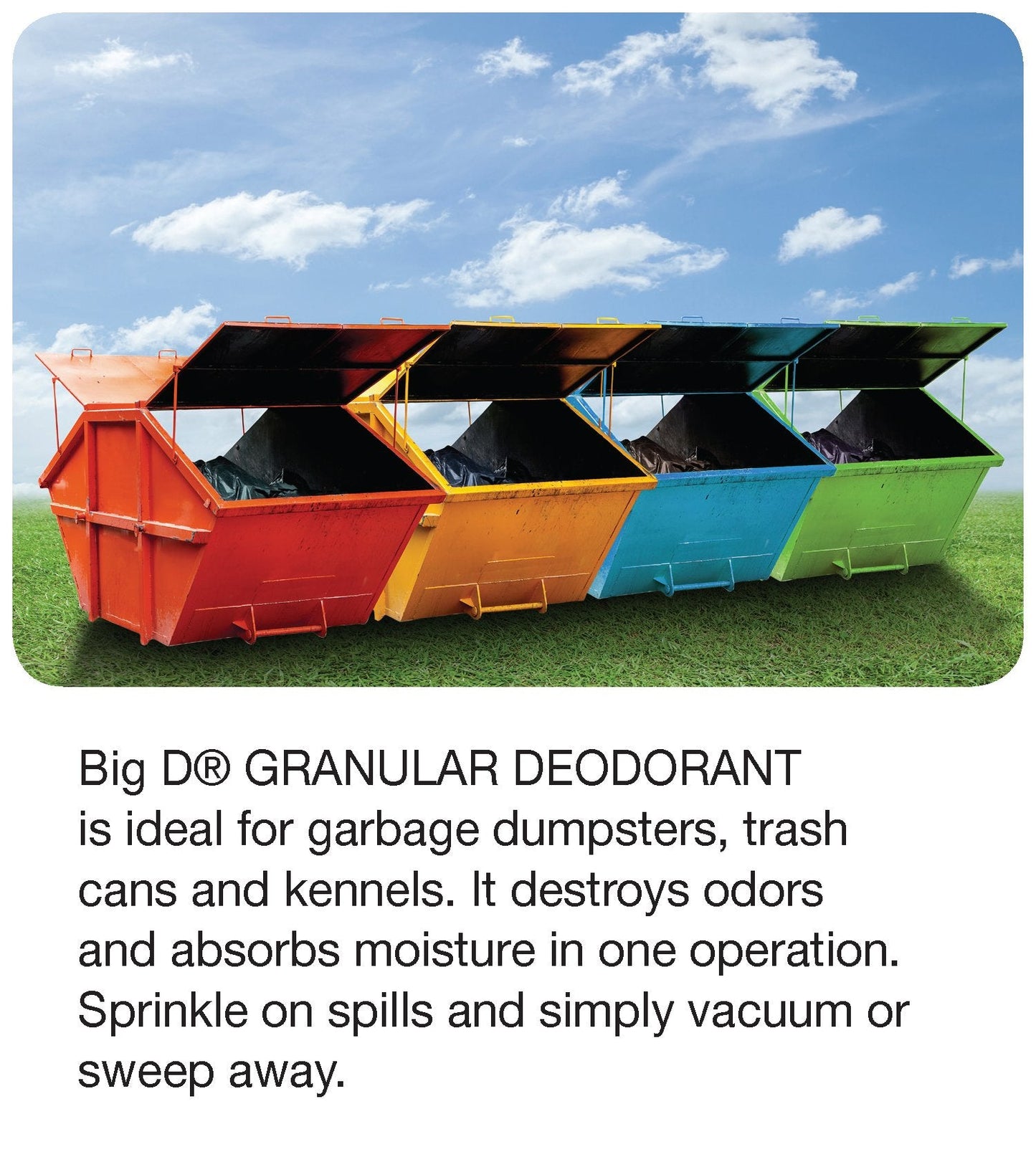 Big D 151 Granular Deodorant Moisture Absorbent, Lemon Fragrance, 25 lb Container - Absorbs Accidental Spills for Easy Clean-up - Ideal for use in Beauty and Personal Care Big D