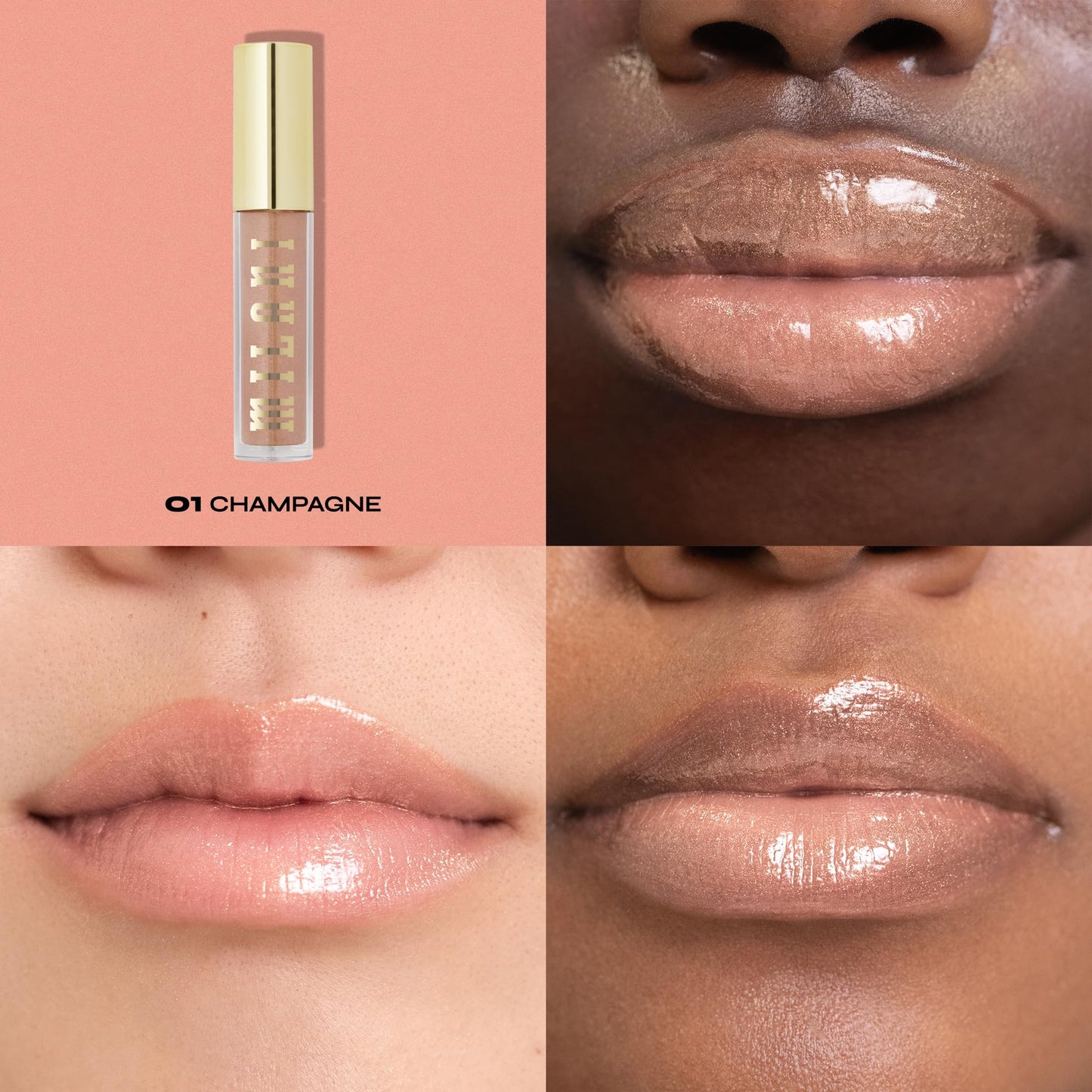 Milani Lip Gloss, Keep It Full Nourishing Lip Plumper with Hyaluronic Acid & Peptides for Soft, Fuller-Looking Lips (0.13 Fl. Oz.) Champagne Beauty & Personal Care Milani