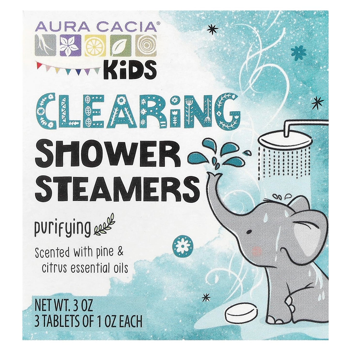 Aura Cacia Kids, Clearing Shower Steamers, Purifying, 3 Tablets Beauty and Personal Care Aura Cacia