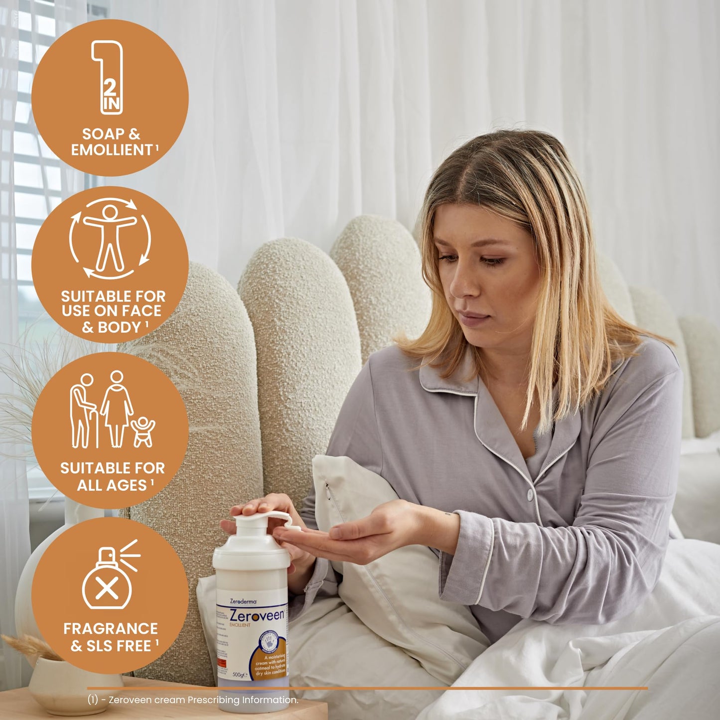 Zeroderma Zeroveen Emollient 500g - 2In1 Moisturising Cram And Wash With Natural Oatmeal Beauty & Personal Care Zeroderma