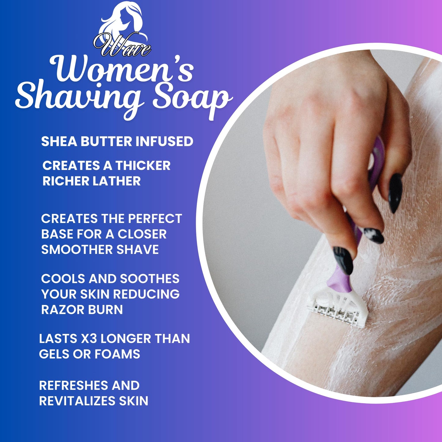 Orchid Scented Shaving Soap for Women - Shea Butter Enriched Moisturizing Bar for Sensitive Skin - Long-Lasting, Smooth Shave for Legs, Underarms Beauty and Personal Care G.B.S