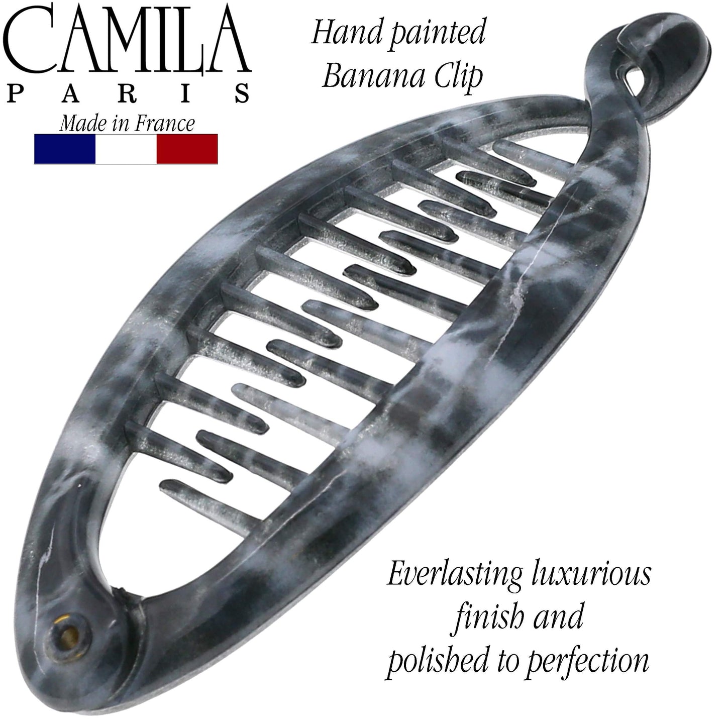 Camila Paris CP3103 French Extra Small Banana Clip Hair Comb for Fine Hair, Classic Banana Clips Hair for Thin Hair Ponytail Holder Interlocking Beauty & Personal Care Camila