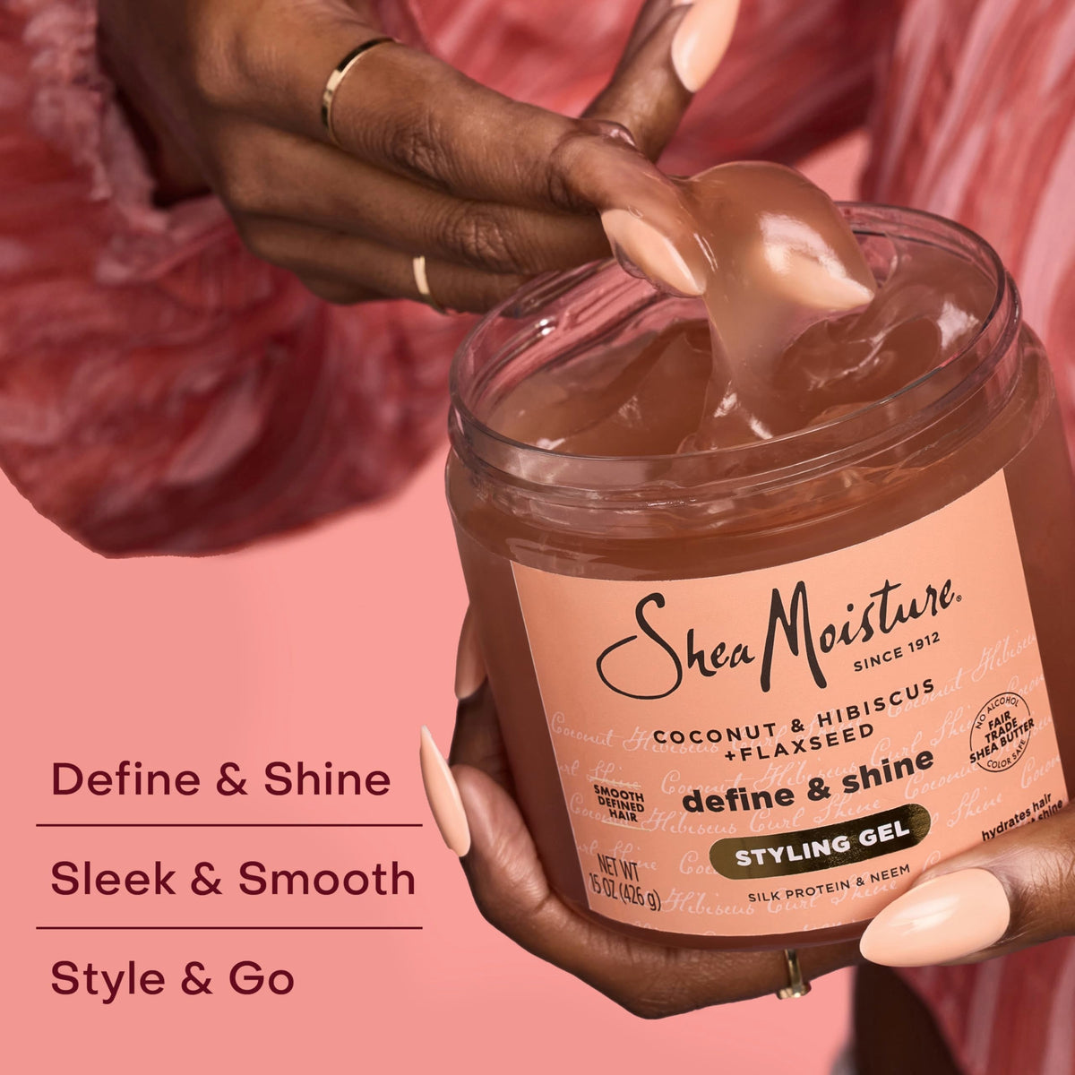 SheaMoisture Define & Shine Styling Gel + Flaxseed Coconut&Hibiscus Hydrates,Holds Your Style All Day Infused With Glycerin,Coconut Oil an Beauty & Personal Care SheaMoisture