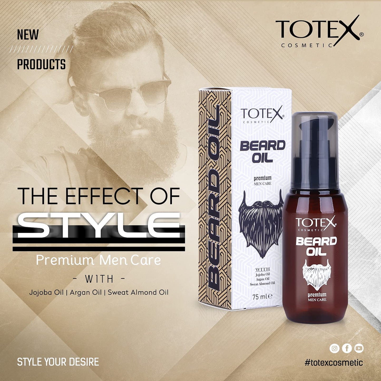 Totex Premium Beard & Mustache Serum Oil Conditioner Anti-Dandruff Men Care 75ml Beauty and Personal Care Totex