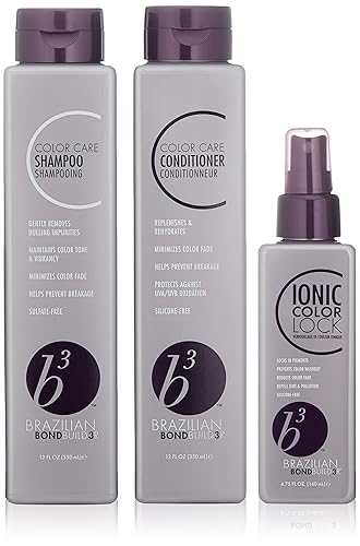 B3 BRAZILIAN BONDBUILDER Color Care Shampoo & Conditioner with Ionic Colour Lock Set Purifies, Hydrates, Detangles & Protects Color Treated Hair Beauty & Personal Care B3 BRAZILIAN BONDBUILDER
