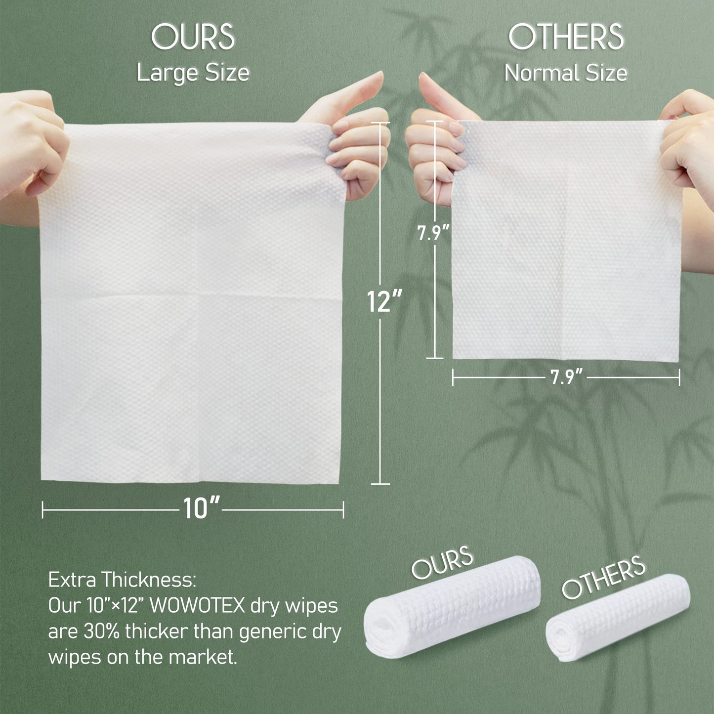 WOWOTEX Bamboo Viscose Disposable Face Towel Biodegradable Large Dry Face Wipes 60 Count Extra Thick Soft Clean Facial Towels for Sensitive Skin Beauty and Personal Care WOWOTEX