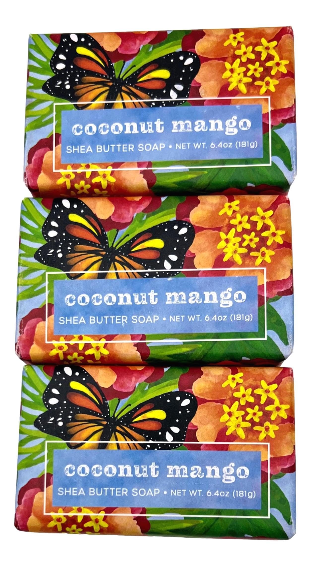 Greenwich Bay Trading Co. Coconut Mango Shea Butter Bath Soap, 6.4 oz, Set of 3 Beauty & Personal Care Greenwich Bay