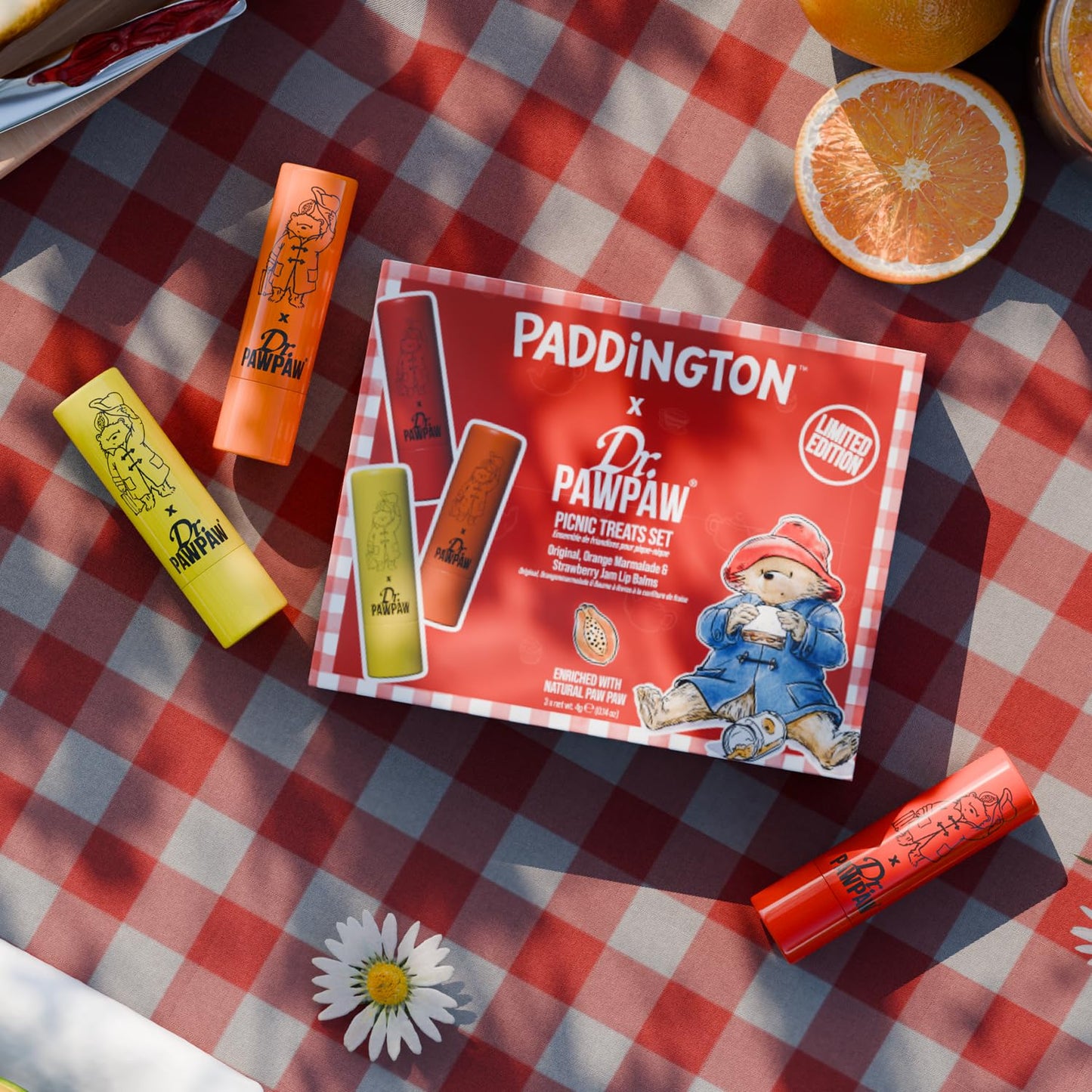 Dr. PawPaw Paddington Picnic Treats Collection - Natural Lip Balm with Aloe Vera - Gluten Free Lip Moisturizer to Nourish, Soften and Hydrate - 4 pc Beauty and Personal Care Dr. PAWPAW ORIGINAL BALM