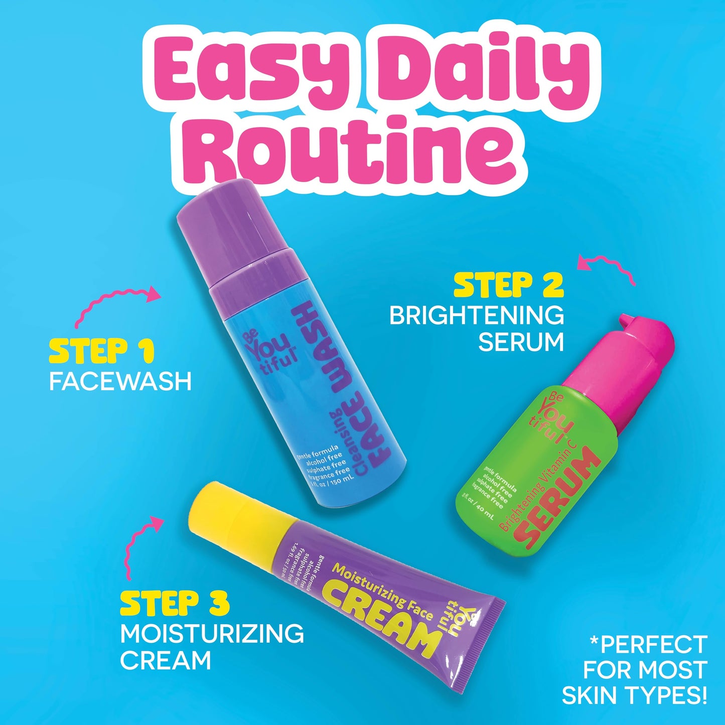 BeYOUtiful Cleansing Face Wash, Preppy Skin Care for Teens, Tweens, and Kids, Gentle and Safe Acne Face Wash, Kids Facial Cleanser for Girls and Boys Beauty & Personal Care BeYoutiful