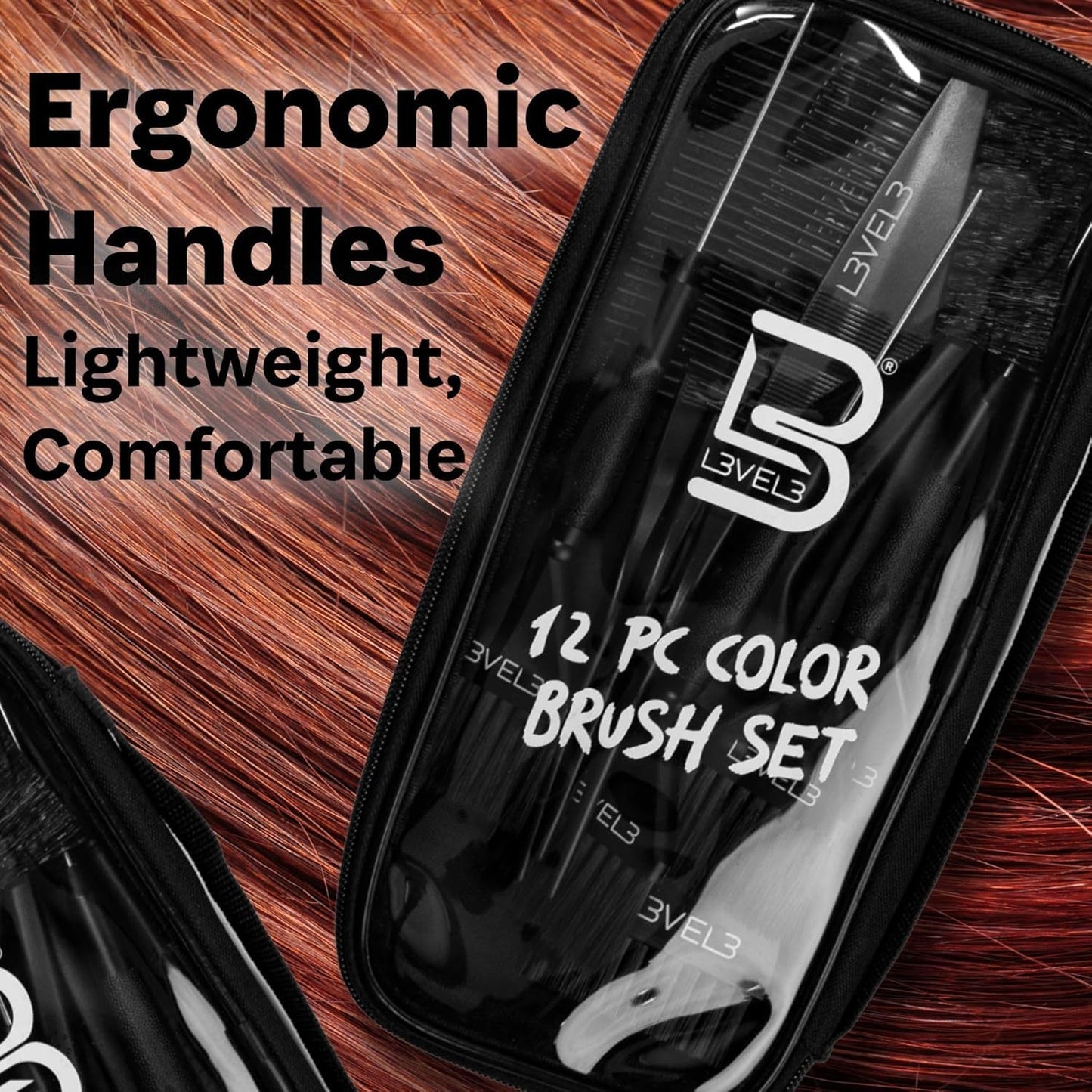 Level 3 Hair Color Brush Set - 12-Piece Kit for Highlights, Balayage, and Full Coverage Applications Beauty & Personal Care L3