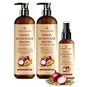 Onion Rosemary Biotin Hair Care Set - Sulfate Free Shampoo, Conditioner & Scalp Serum - Helps Strengthen Hair, Reduce Breakage & Support Fuller Beauty & Personal Care PureNaturis
