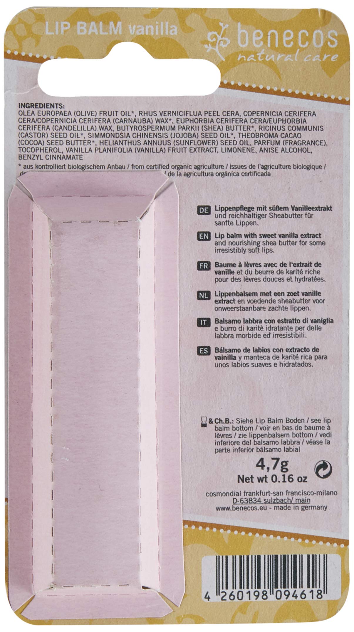 Benecos Natural Lip Balm Vanilla 0.16oz Beauty and Personal Care benecos