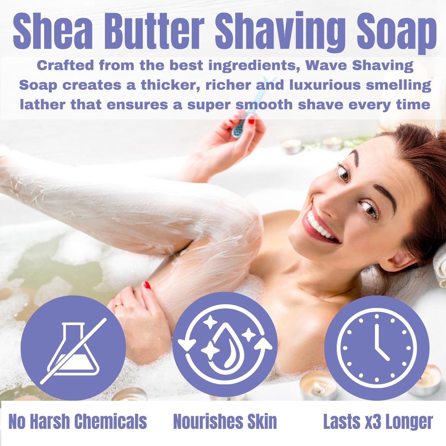 G.B.S Women’s Shaving Soap 3 Pack - Shea Butter Infused Fragrance-Free, Orchid, and Vanilla Citrus - Moisturizing Bar for Sensitive Skin Beauty and Personal Care G.B.S