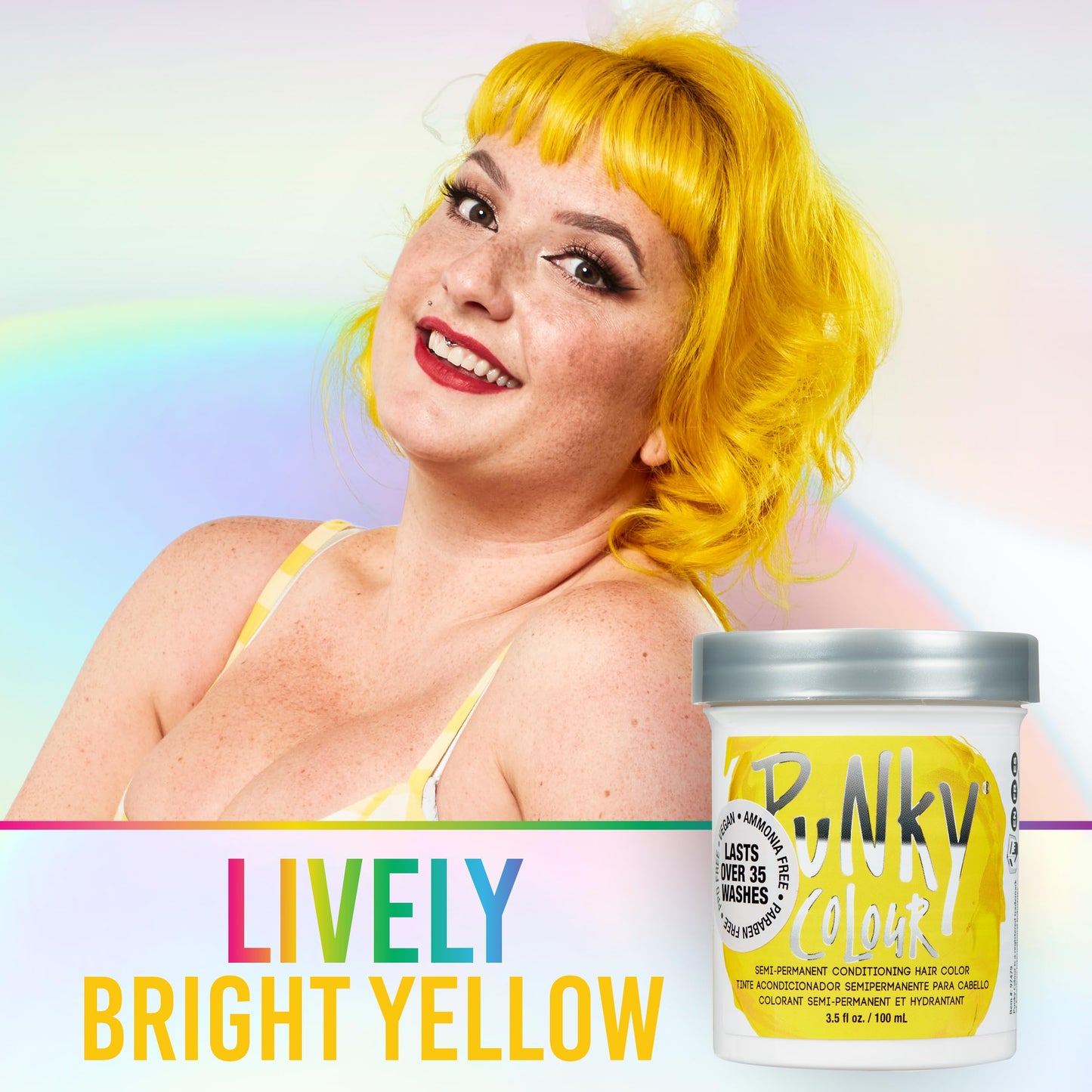 Punky Bright Yellow Semi Permanent Hair Color - Vegan & Cruelty-Free Conditioning Hair Dye, Lasts Up to 35 Washes, 3.5 fl oz Beauty & Personal Care Punky