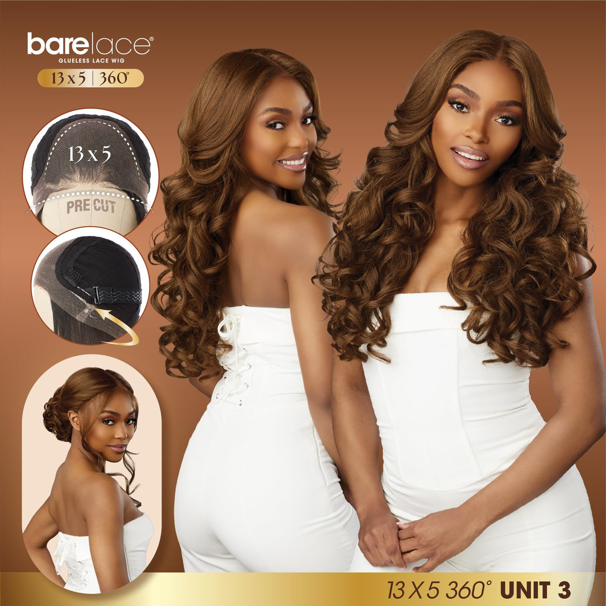 Sensationnel Barelace 13x5 360 LaceWig-Unit 3, BALAYAGECARAMEL
