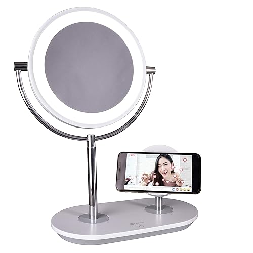 Ottlite Wireless Charging LED Makeup Mirror - Illuminated Magnifying Light with USB Port Beauty & Personal Care OttLite