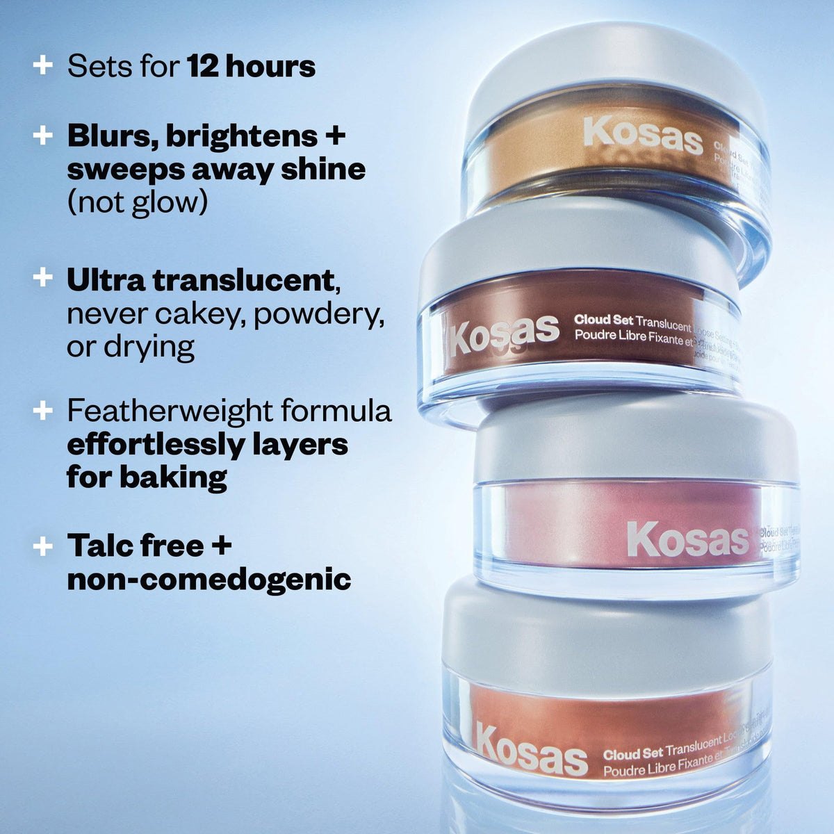 Kosas Cloud Set Talc-Free Loose Setting Face Powder, Ultra Sheer Peach