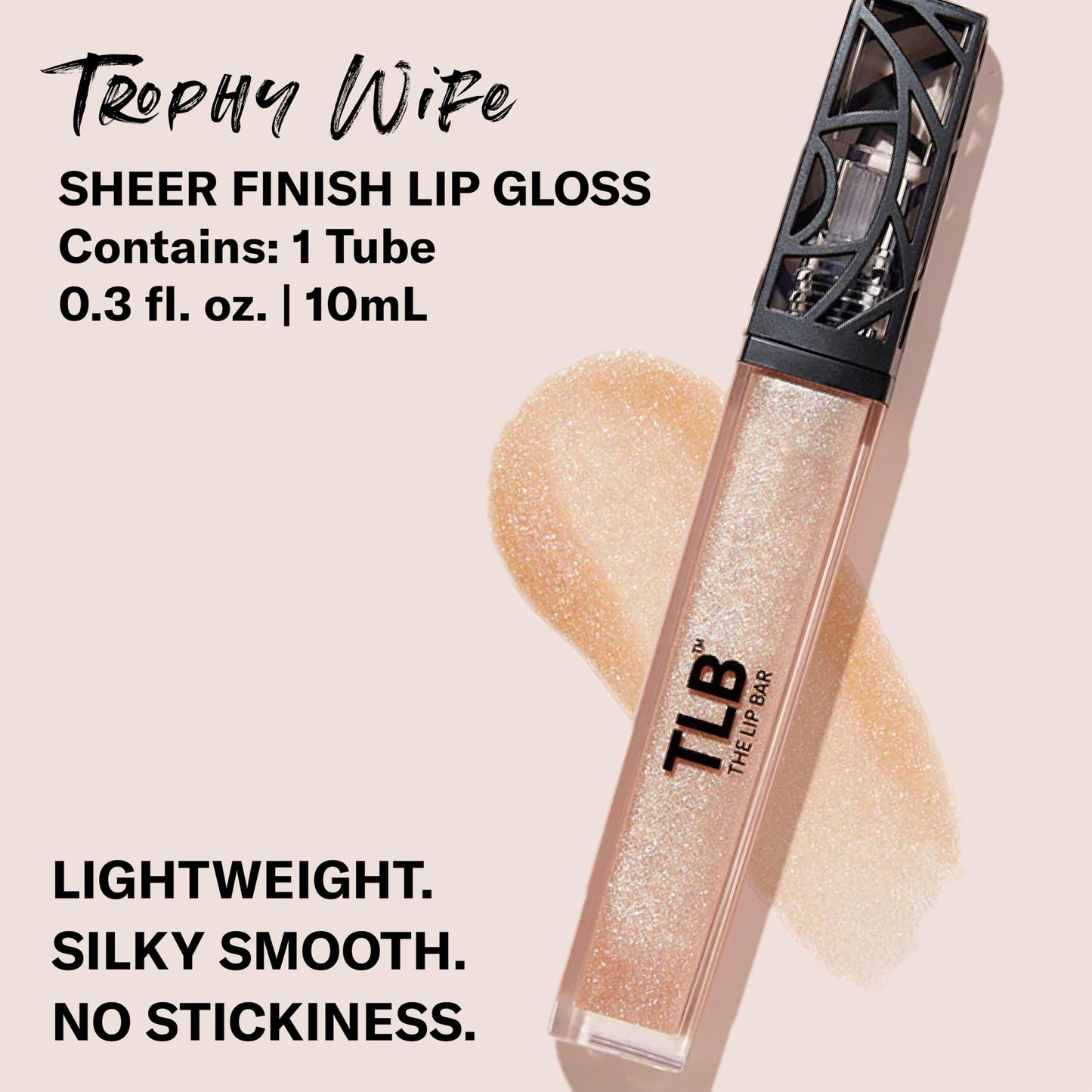 The Lip Bar - Lip Gloss, Trophy Wife (Champagne Shimmer) - Gloss Up Sheer Finish - Smooth, Not Sticky Formula - Coconut Oil, Olive Oil, Argan Oil Beauty & Personal Care The Lip Bar