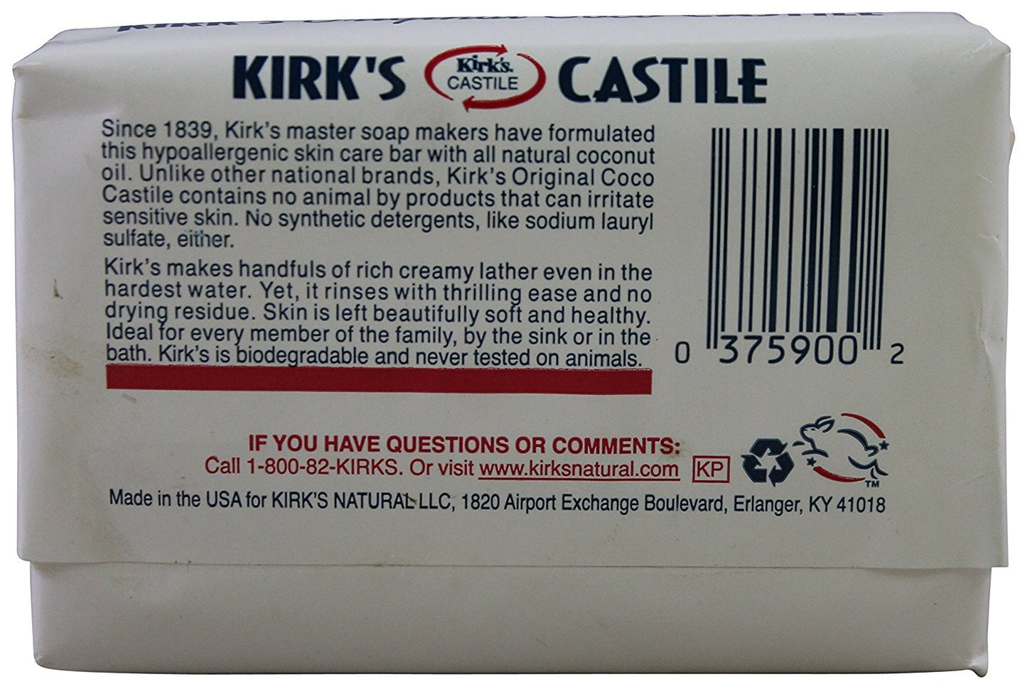 Kirks Soap Bar Coconut Oil Beauty & Personal Care Kirk's