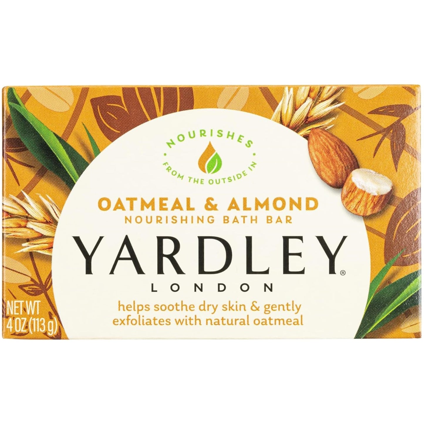 Yardley Oatmeal Almond Bath Bar 4oz - Pack of 3 Beauty & Personal Care Yardley