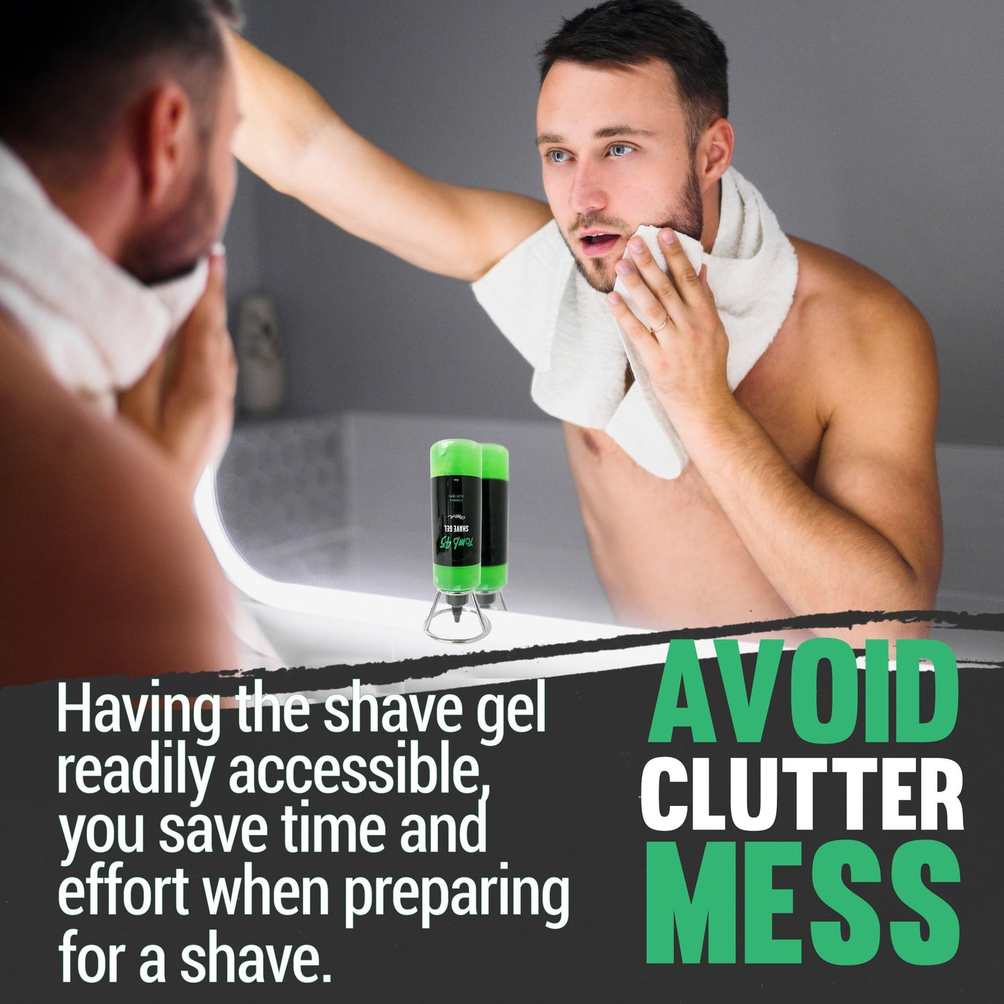 Tomb 45 Shave Gel Bottle Stand - Ready To Use at Barber Shop or at Home Beauty and Personal Care Tomb 45