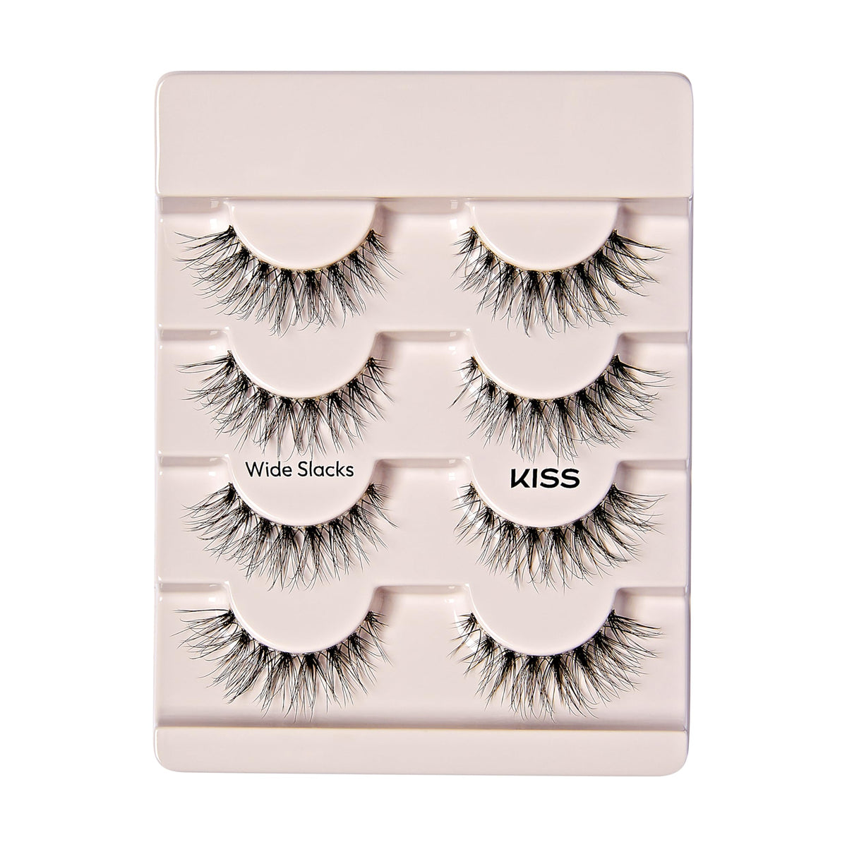 Kiss The New Natural, False Eyelashes, 'Wide Slacks', 12mm, Includes 4 Pairs Of Lashes, Easy to Apply, Reusable Lash Clusters