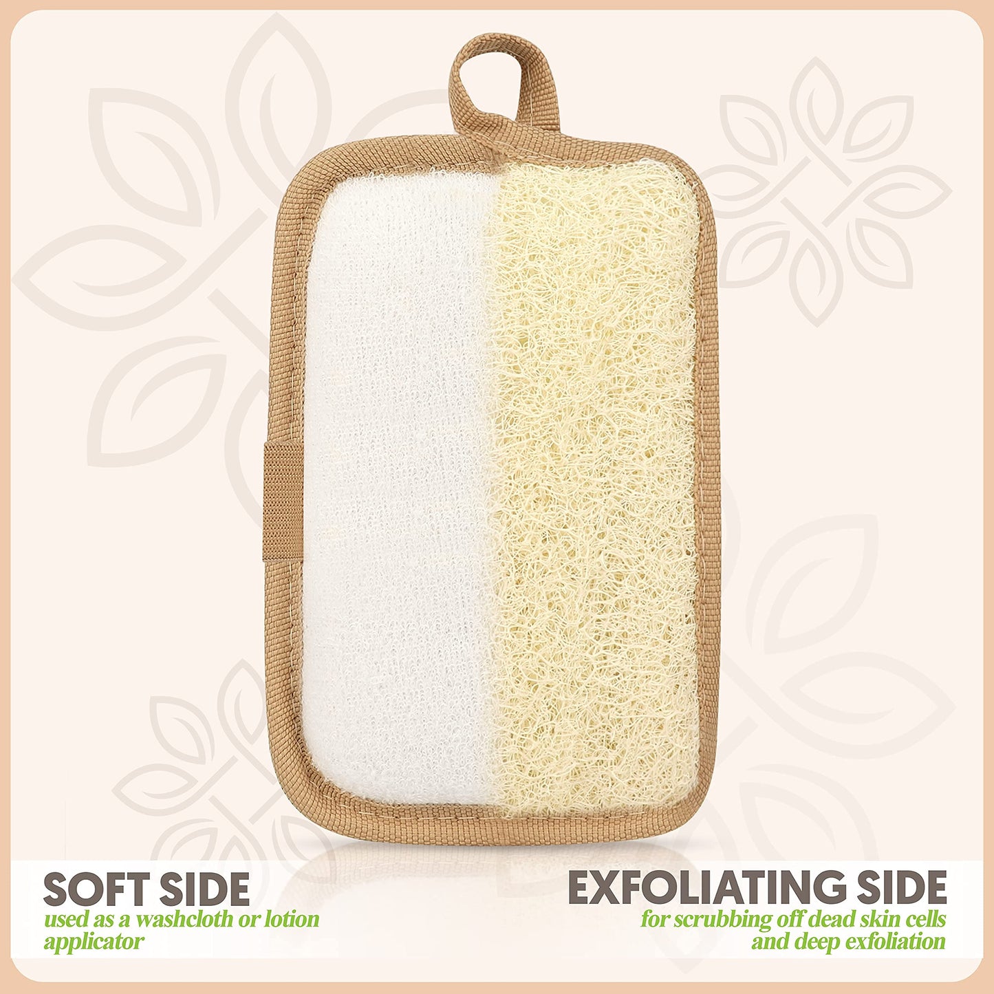 Almooni Premium Egyptian Exfoliating Loofah Pad Body Scrubber - Rectangular loofa Shape - Made with Natural Egyptian Shower lufa Sponge That Gets You Beauty & Personal Care ALMOONI