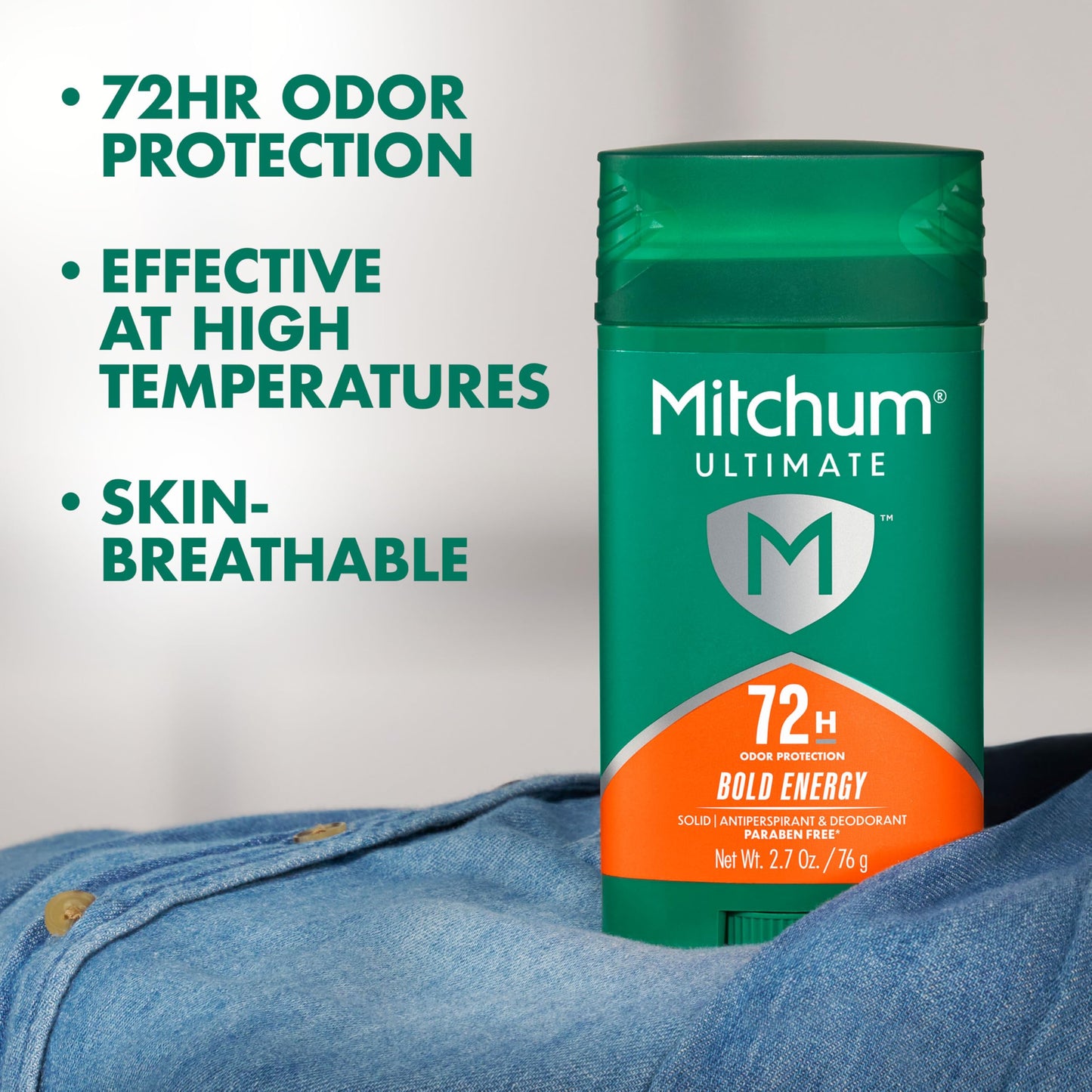 Mitchum Ultimate 72H Odor Protection Men’s Antiperspirant & Deodorant, Invisible Solid, Bold Energy, 2.7 oz Beauty and Personal Care Mitchum