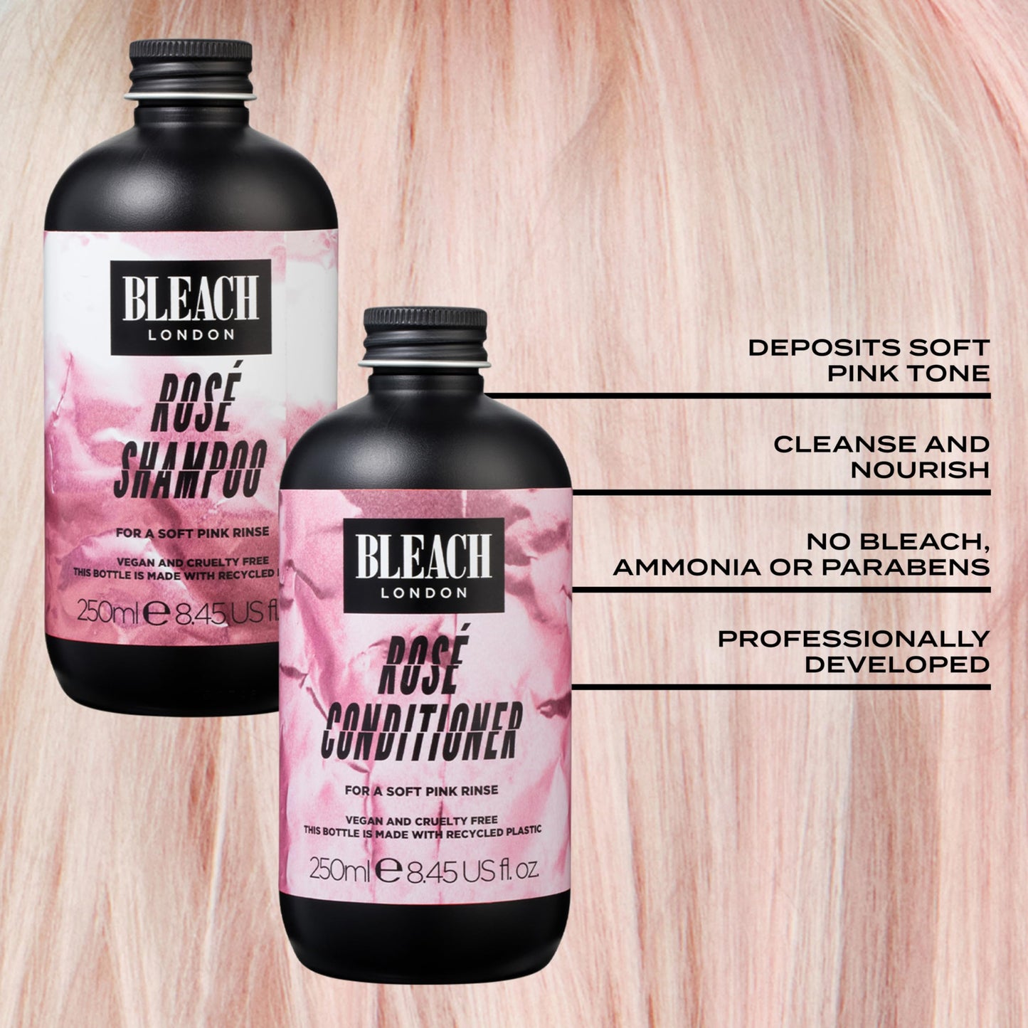BLEACH LONDON Rose Shampoo & Conditioner Duo 250ml Beauty & Personal Care Bleach London