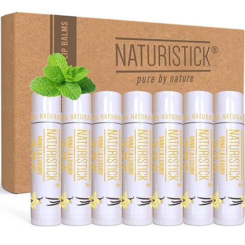 7-Pack Premium Beeswax Lip Balm by Naturistick | Chemical-Free, 100% Natural Chapstick for Dry, Chapped Lips | Made with Coconut Oil, Shea Butter Beauty & Personal Care Naturistick