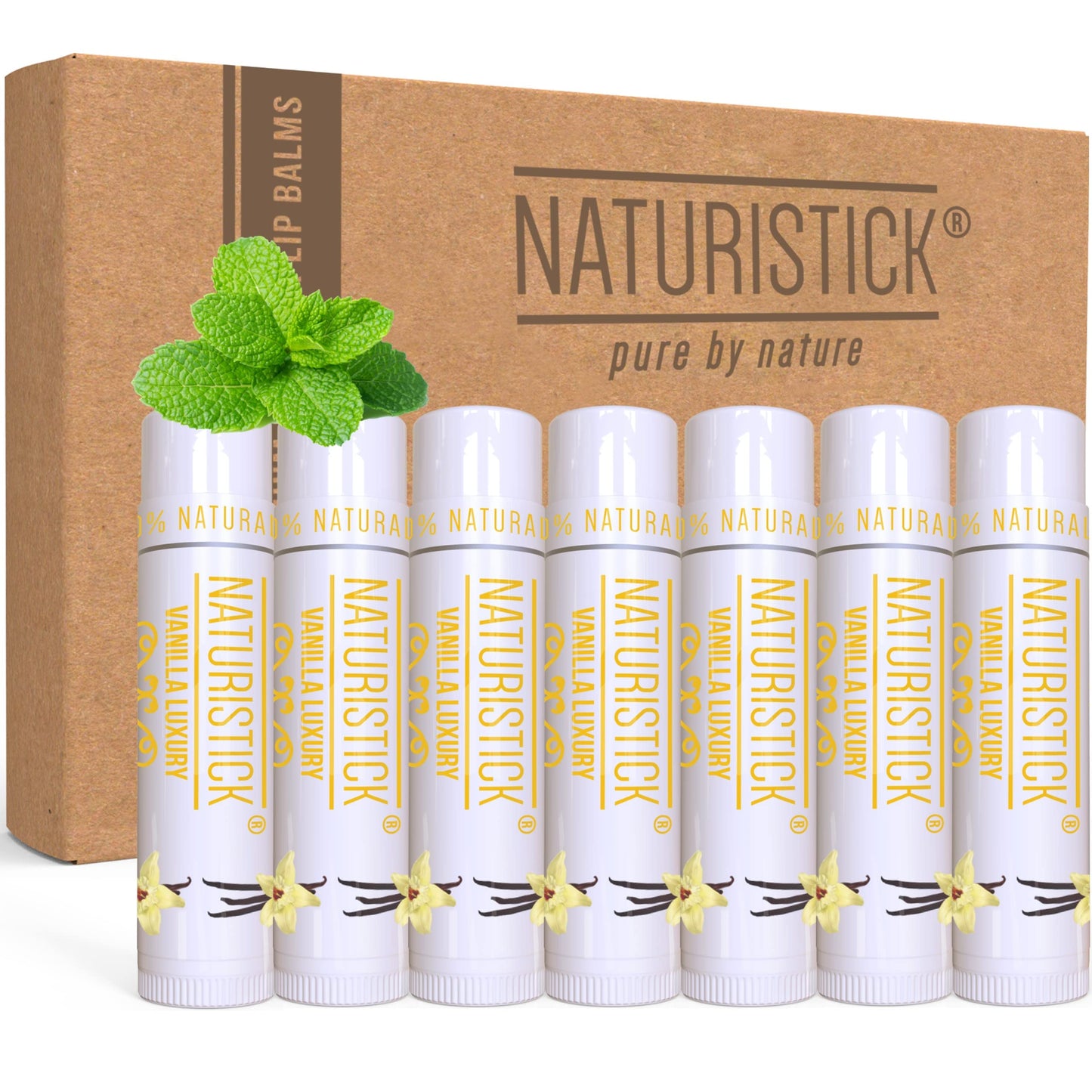 7-Pack Premium Beeswax Lip Balm by Naturistick | Chemical-Free, 100% Natural Chapstick for Dry, Chapped Lips | Made with Coconut Oil, Shea Butter Beauty & Personal Care Naturistick