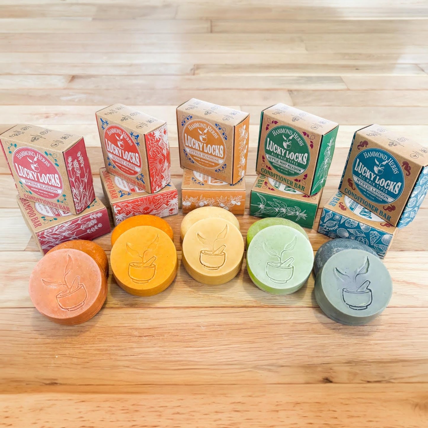 Lucky Locks | Pick Your Scent | Natural Shampoo & Conditioner Bar Set | Zero Waste Hair Care | Sulfate Free (Spring Blossom) Beauty & Personal Care Hammond Herbs