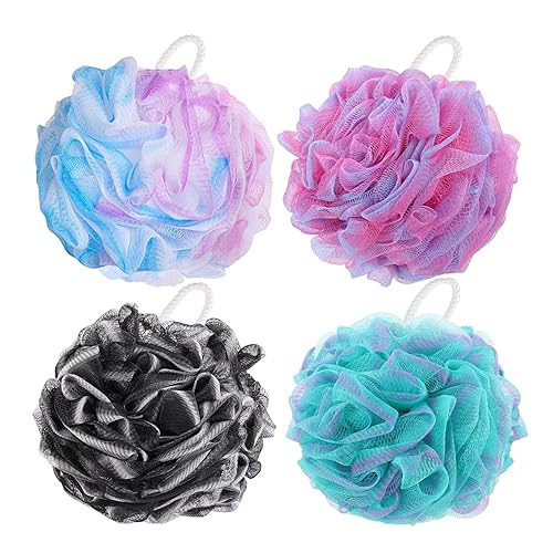 BTYMS 4 Pieces Shower Loofahs Bath Sponges 60g Bath Scrunchies Mesh Pouf Exfoliating Loofa for Body Washing Beauty & Personal Care BTYMS