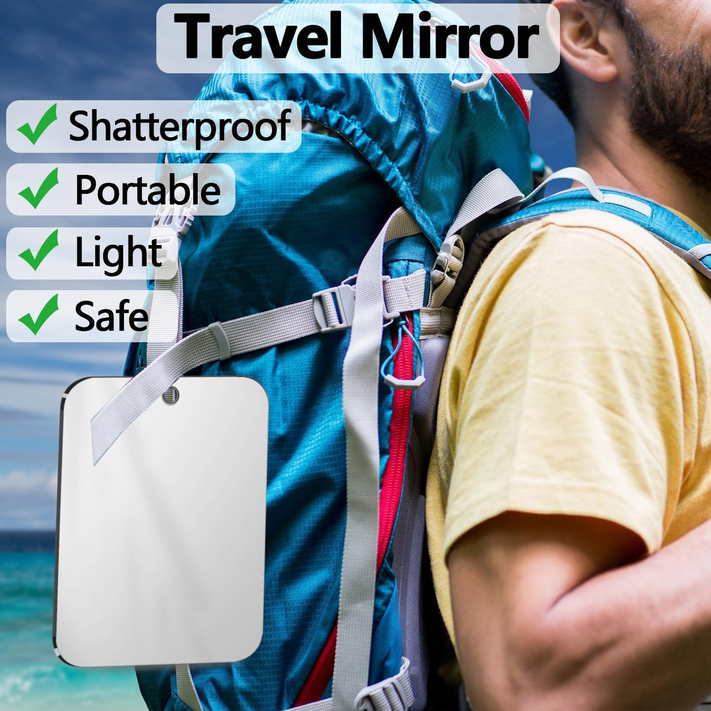 NKJVE Shatterproof Shower Mirror fogless for Shaving Mirror (Larger,11"x8") Small Wall Hanging Camp Vanity Mirror,Unbreakable Makeup Travel Camping Beauty & Personal Care NKJVE