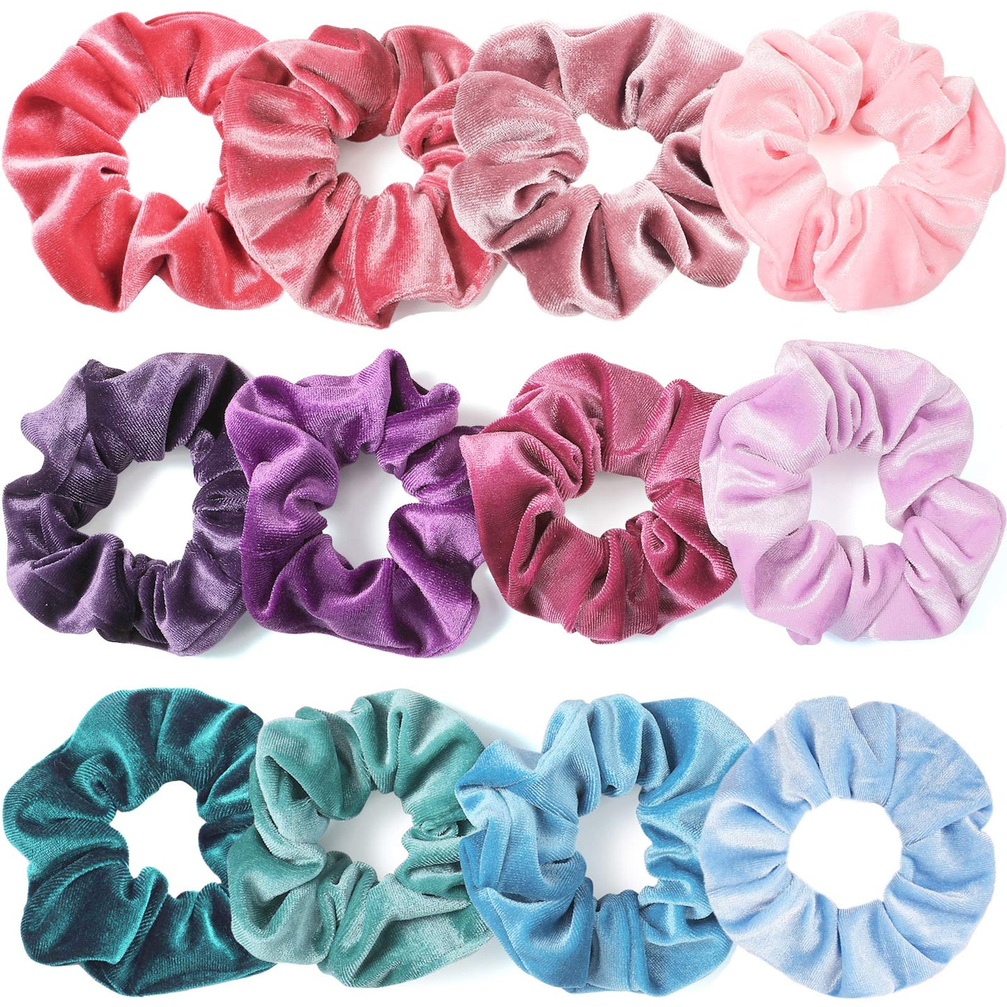 IVARYSS Scrunchies for Girls, 12 Pcs Velvet Scrunchies for Hair, Soft Ponytail Holder, Cute Colors Elastic Hair Bands for Teens and Women Beauty and Personal Care IVARYSS