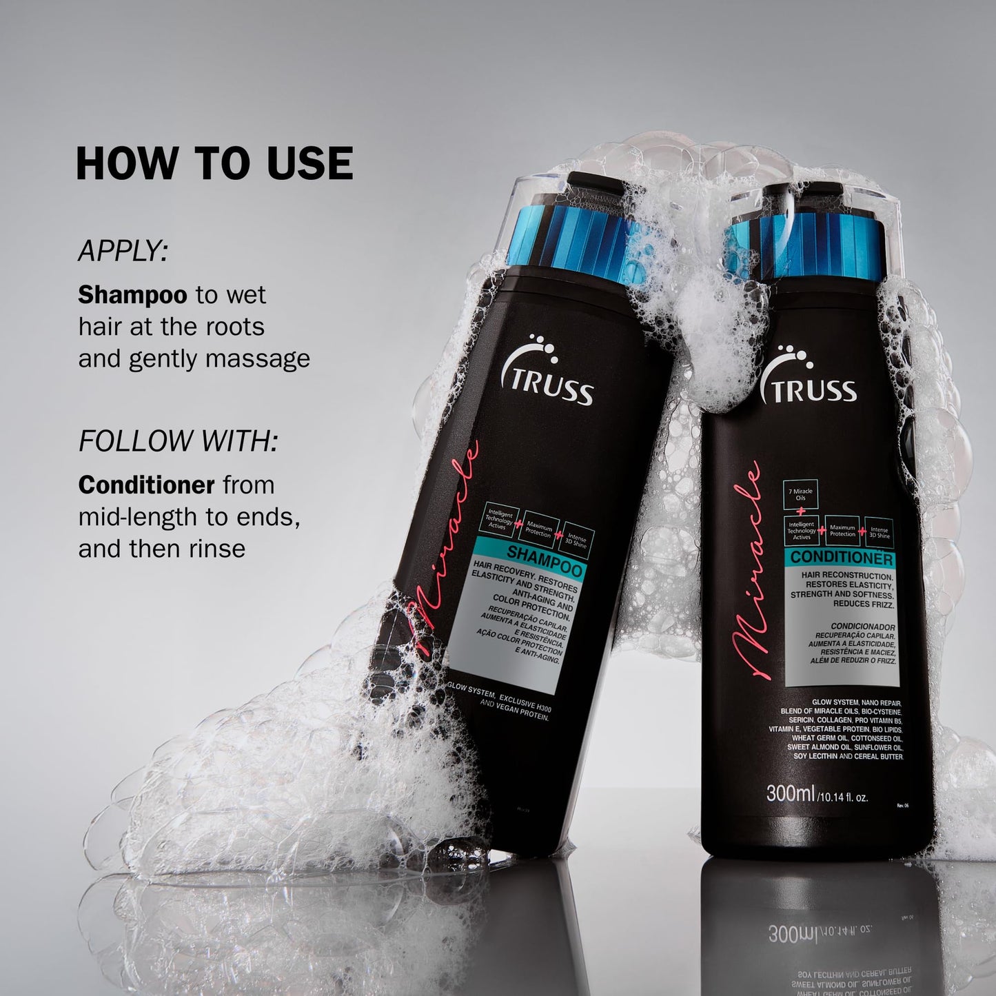 TRUSS Miracle Hair Shampoo - Anti-Aging & Color Protection Hair Shampoo for Women & Men - Formulated with Keratin & Vitamin E to Help Restore Beauty & Personal Care TRUSS