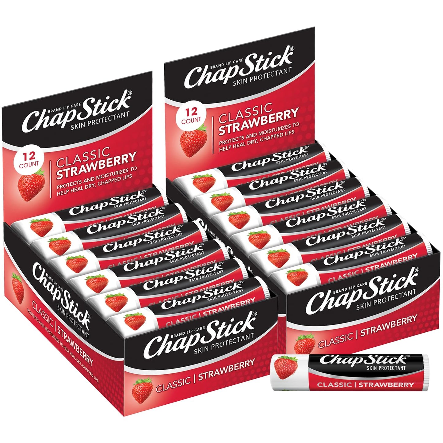 ChapStick Bulk Classic Strawberry Lip Balm, 24-Count - Tinted Lip Moisturizer, Juicy & Sweet, 0.15 Oz Ea Beauty & Personal Care ChapStick