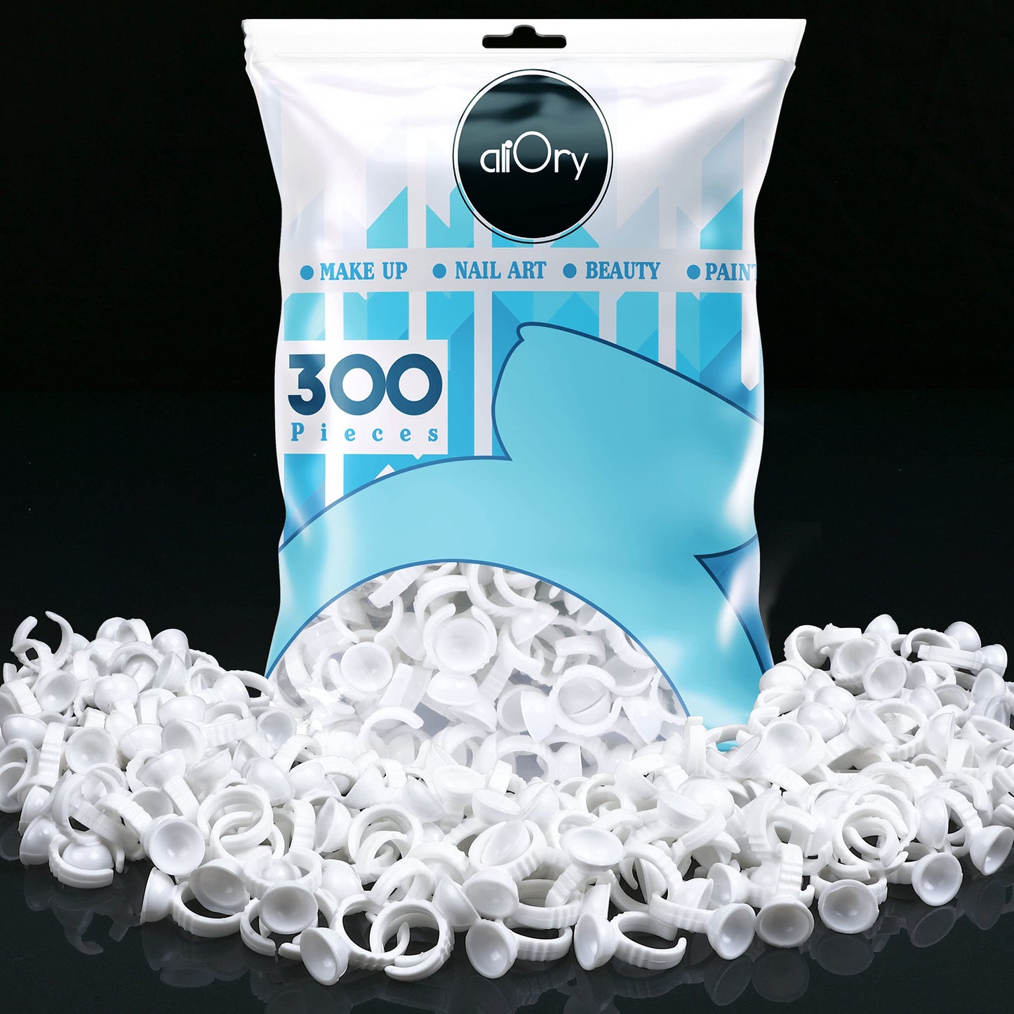 300PCS AliOry Glue Rings for Eyelash Extensions Disposable Rings for Lashes Lovely Shape Lash Fan Blossom Glue Cups Lash Extension Supplies Supplies Beauty & Personal Care Aliory