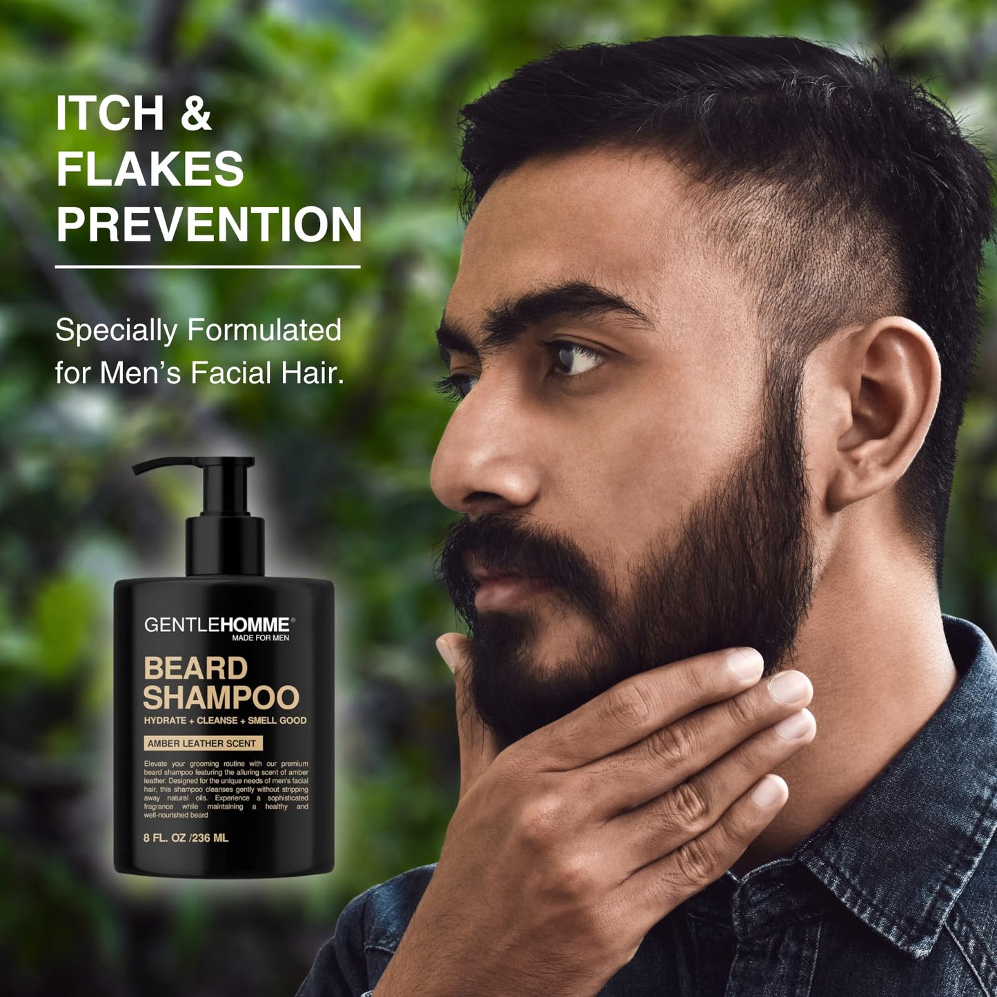Beard Shampoo & Pouch Kit - Men’s Beard Wash - Hydrate, Cleanse, Soften & Strengthen - For Itchy & Flaky Facial Hair - With Witch Hazel - All Skin Beauty and Personal Care Gentlehomme