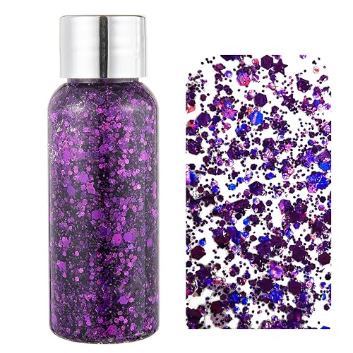 MAEPEOR Chunky Face Body Glitter Gel 19 Colors Mermaid Sequins Holographic Body Glitter Gel Long-Lasting Festival Makeup Glitter Paint for Face Body Beauty & Personal Care MAEPEOR