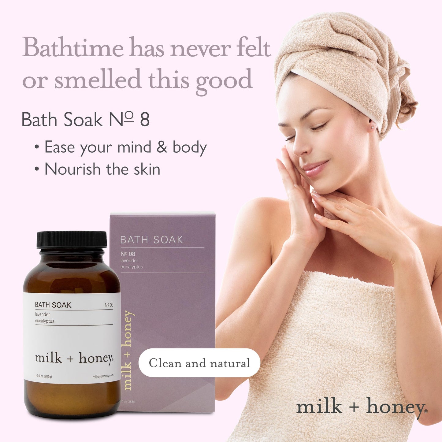 Milk + Honey Calming Bath Soak No. 8 - Moisturizing Epsom Salt with Lavender & Eucalyptus - Relaxing Aromatherapy Soak for Sore Muscles, Dry Skin Beauty and Personal Care milk + honey