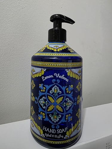 Deruta Lemon Verbena Hand Soap - Perfect Kitchen Decor Soap - Organic Liquid Hand Soap with Italian Soap Dispenser - Bathroom or Kitchen 21.5 Fl. Oz Beauty & Personal Care Deruta