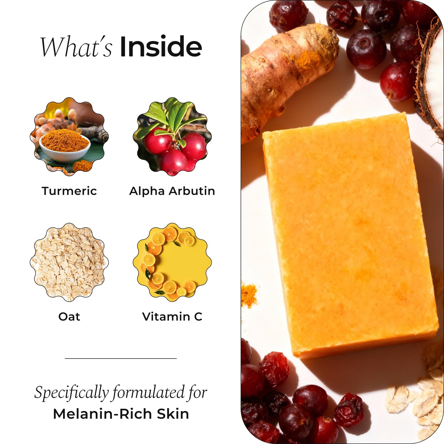 Glo Melanin Organic Turmeric Soap for Dark Spots, Soap for Face, All Natural Face Wash Beauty and Personal Care Glo Melanin