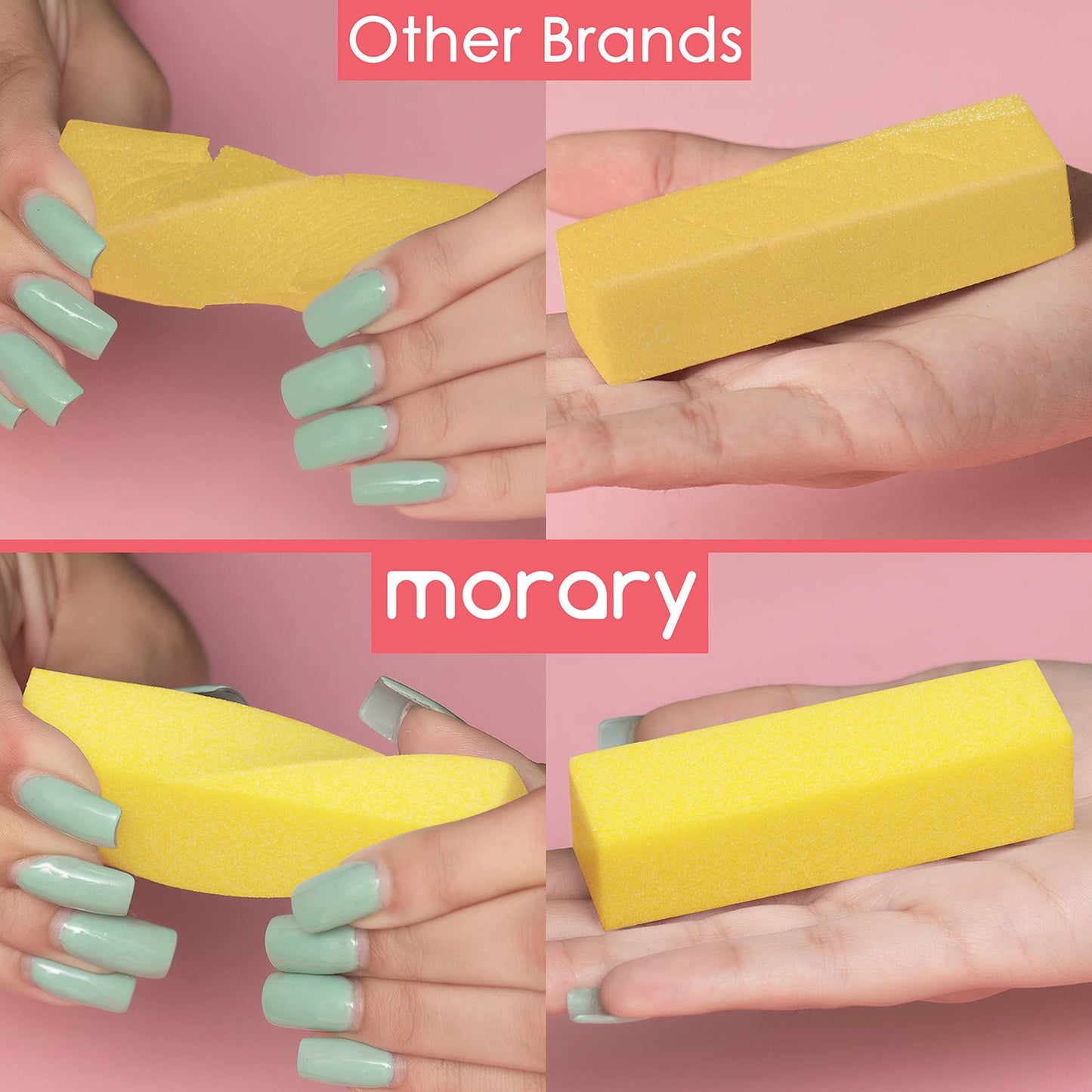 Natural and Acrylic Nail Buffing Blocks, 12-Pack, 4 Sided, Medium Grit (Multi-Colored) Beauty & Personal Care Morary
