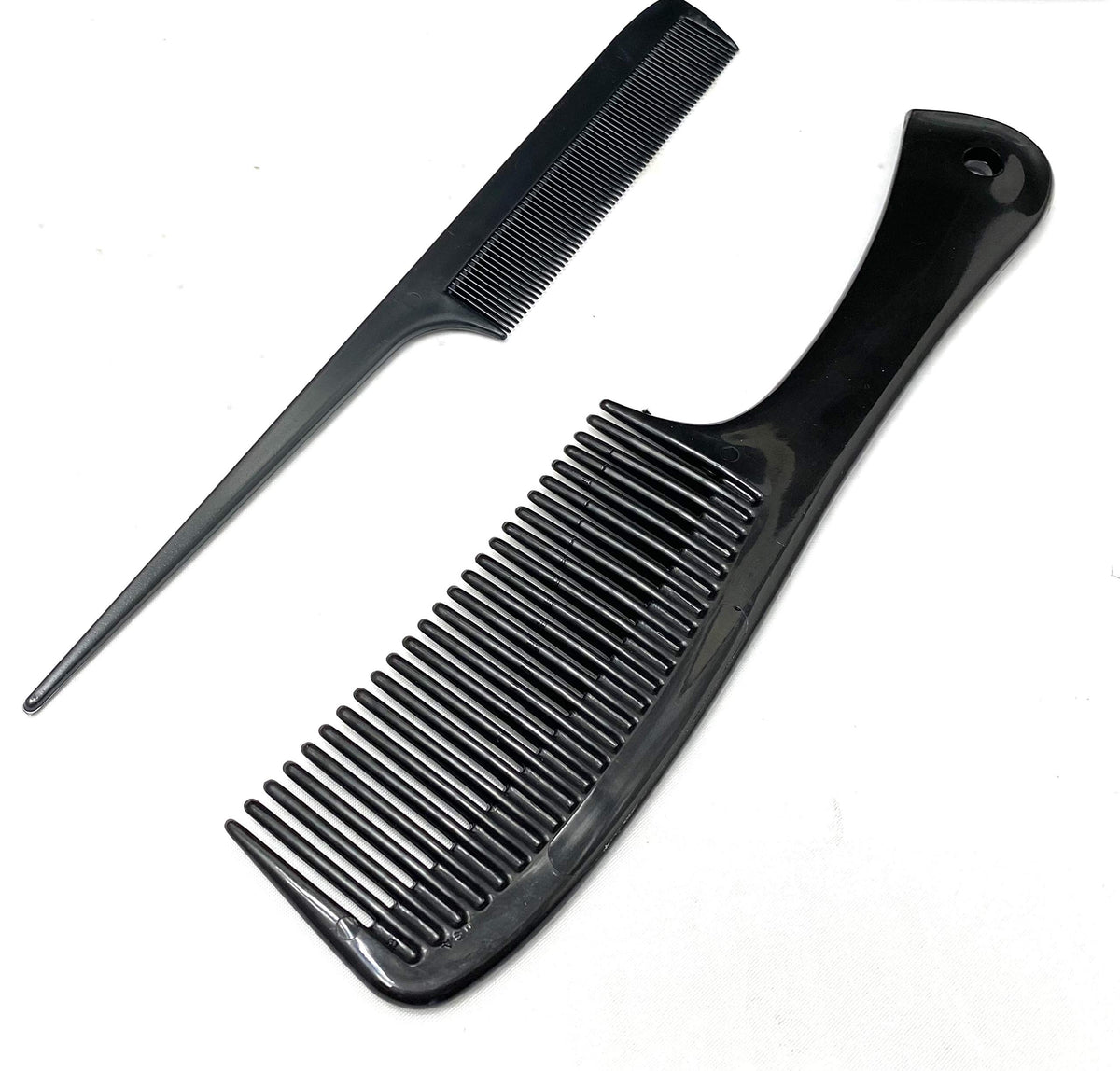 G.B.S Detangling Hair Comb and 8in Pin Tail Comb - Combo set of 2 for Professional Styling Hair, Round Handle Comb