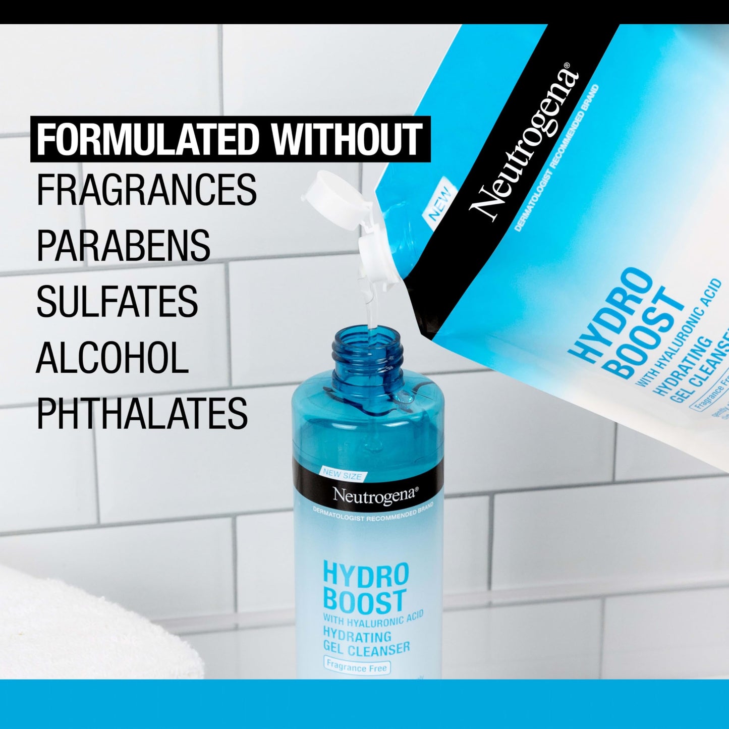 Neutrogena Hydro Boost Fragrance Free Hydrating Gel Facial Cleanser with Hyaluronic Acid, Daily Foaming Face Wash & Makeup Remover, Gentle Face Wash Beauty & Personal Care Neutrogena