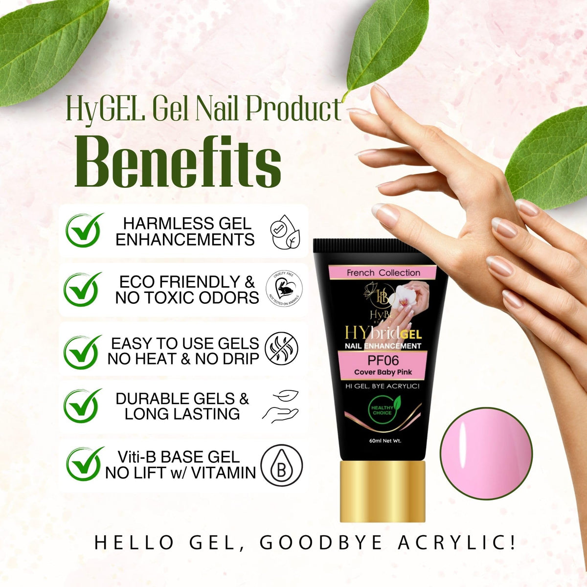 HyGEL 60ml Hybrid Gel, PF06 Cover Baby Pink