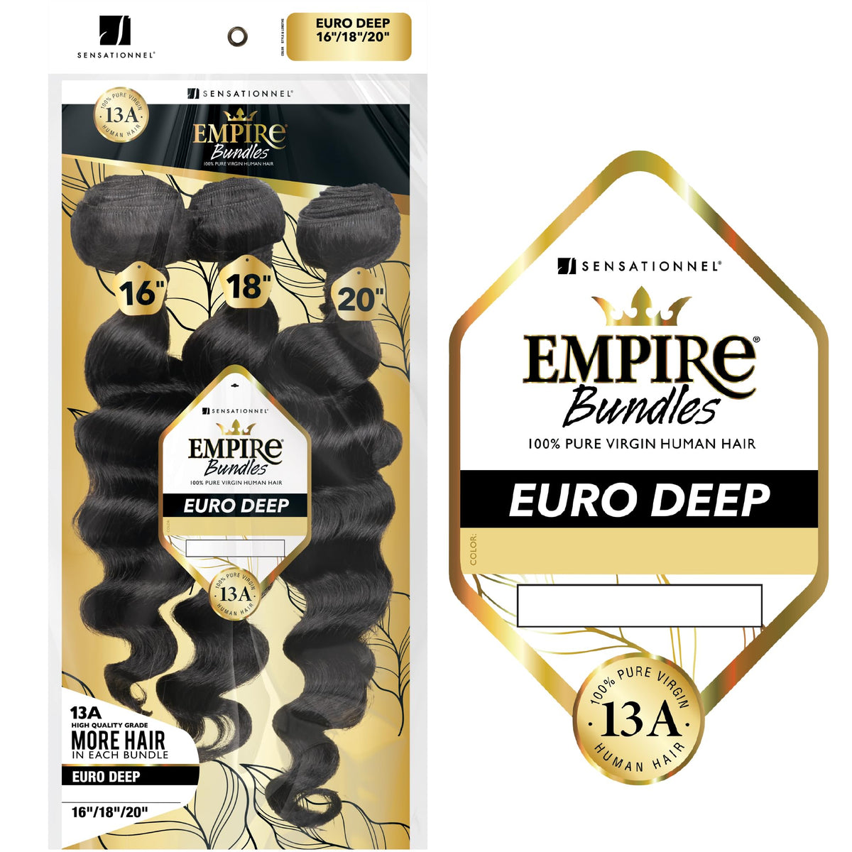 Sensationnel Empire Bundles Multi-Euro Deep,14 16 18 inch, NATURAL/BLACK