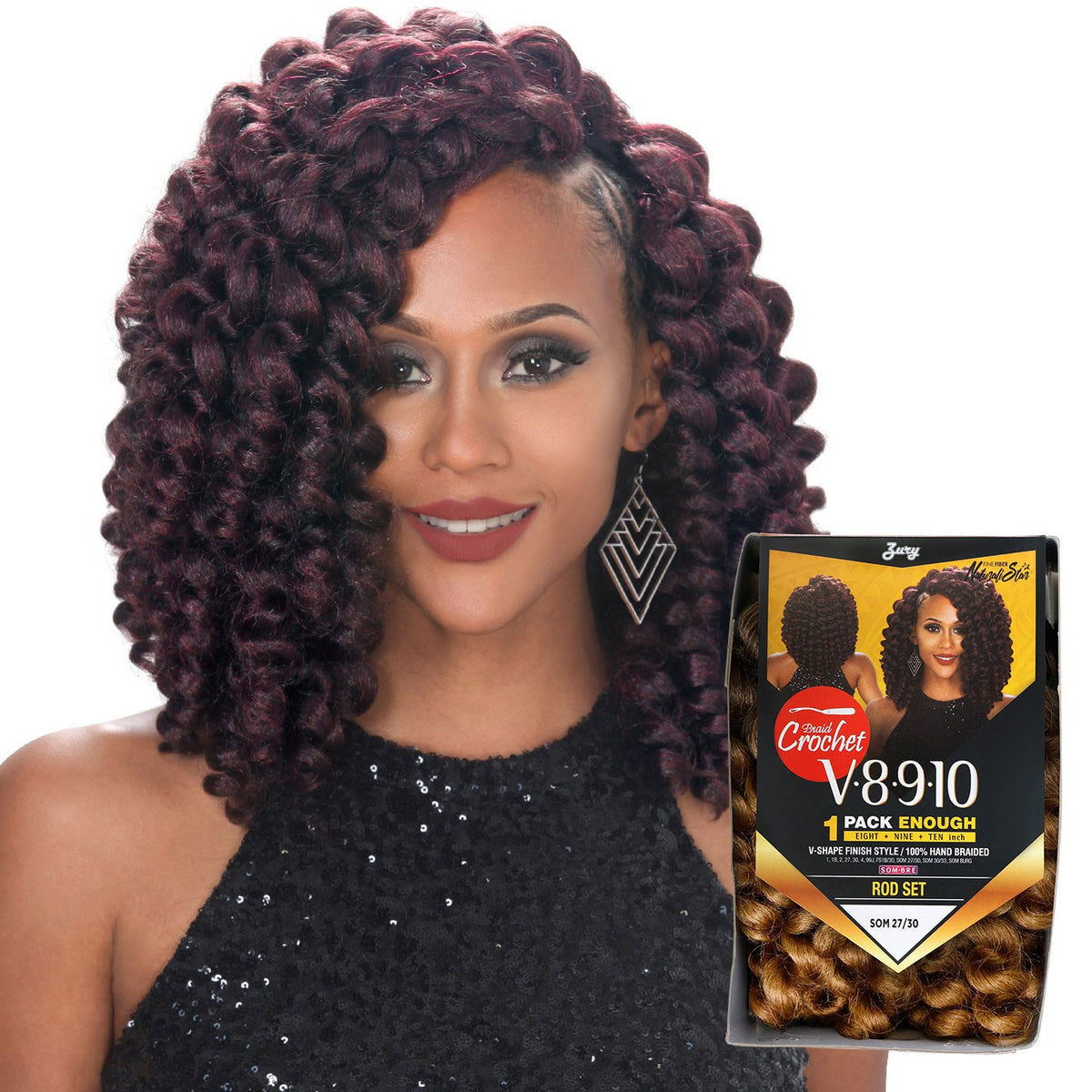 Royal Zury Synthetic Hair Crochet Braids V8.9.10 Rod Set 1Pack Enough (SOM 30/33)