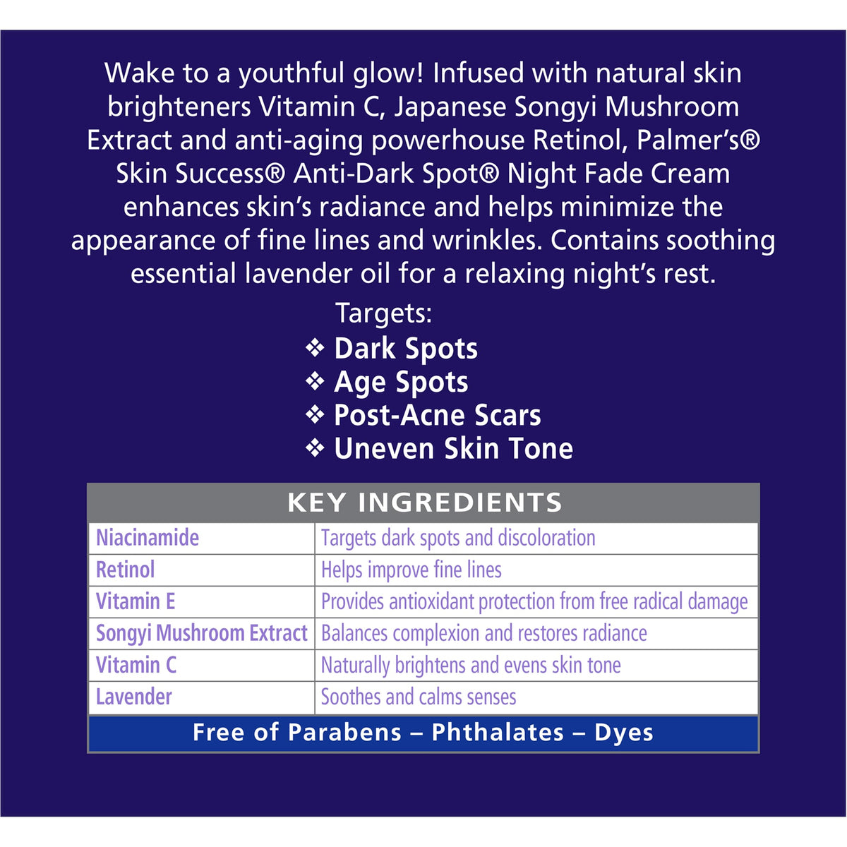 Palmer's Skin Success Anti-Dark Spot Nighttime Fade Cream with Retinol & Niacinamide, Dark Spot Corrector for Face, Night Moisturizer Helps Reduce Beauty & Personal Care Palmer's